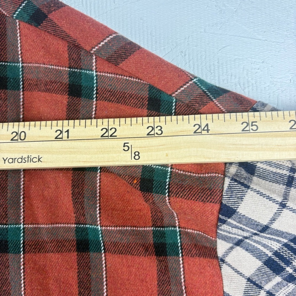 Entro Contrast Patchwork Plaid Flannel Button Up … - image 6